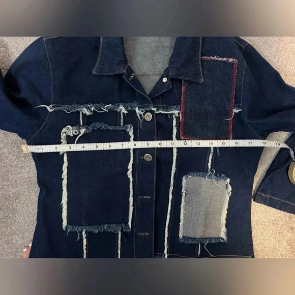 Vintage | Connection Jeans  | 2-Pc Frayed Denim Jacket and Pants | Size M [86] - Picture 12 of 16